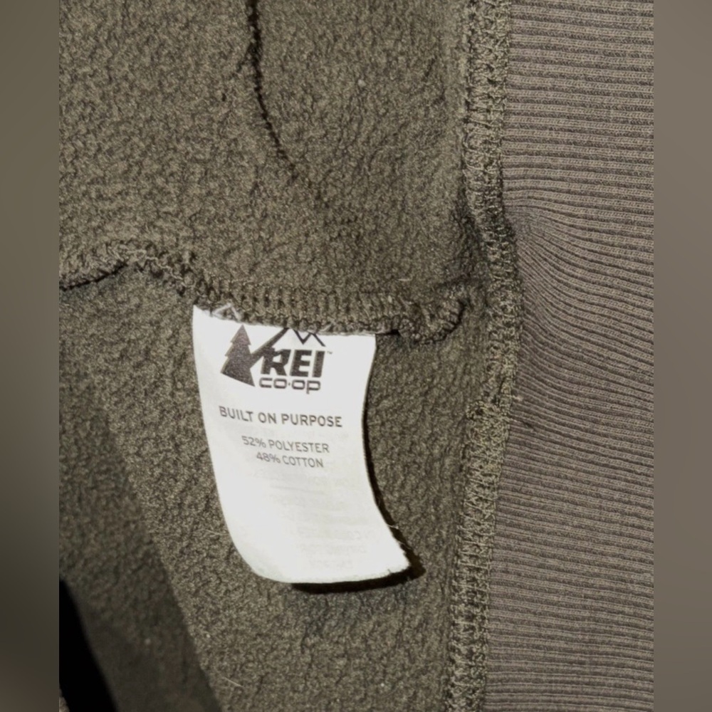 REI CO-OP 80th Anniversary Staff Edition Crewneck Sweatshirt Army Green Small S - Picture 8 of 8